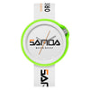 SANDA 3200 Silicone Belt Quartz Sports Watch For Men And Women(White Green)