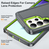 For Samsung Galaxy S25 Ultra 5G Rugged PC Hybrid Silicone Phone Case with Holder(Grey+Fresh Green)