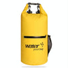 Outdoor Waterproof Dry Dual Shoulder Strap Bag Dry Sack PVC Barrel Bag, Capacity: 20L(Yellow)