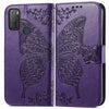 For Alcatel 1S 2021 Butterfly Love Flower Embossed Horizontal Flip Leather Case with Holder & Card Slots & Wallet & Lanyard(Dark Purple)