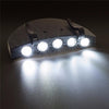 Head Light Lamp Cap Torch Bulb, 5 LED White Light, for Outdoor Fishing Camping Hunting(Black)