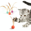 Elastic Ball Feather Cat Teaser Wand - Purple