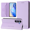 For Samsung Galaxy S24+ / S25+ 5G RC01 Dual-Folded Magnetic Suction RFID Leather Phone Case(Light Purple)