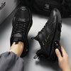 Men Air Cushion Sneakers Low Top Lace Running Shoes Mesh Breathable Sports Shoes, Size: 44(Black Gold)