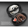 KZ Portable PU Leather Oval Data Cable Charger Earphone Storage Box(Black)