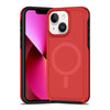 For iPhone 13 Shockproof MagSafe Armor PC Hybrid TPU Phone Case(Red+Black)