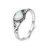 S925 Sterling Silver Opal Pattern Love Ring(No.7)