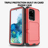 For Samsung Galaxy S20+ Dustproof Pressure-proof Shockproof PC + TPU Case with Card Slot & Mirror(Black)