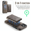 For iPhone 14 Plus DG.MING MAGKING-K2 Series MagSafe RFID Card Bag Detachable Phone Case(Coffee)