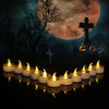 Halloween Electronic LED Candle Light, Color: Yellow Light Flash(White -shell Ghost Face)