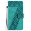 For Realme 13+ Global Seven-shaped Embossed Leather Phone Case(Green)