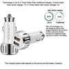 YSY-310QC18W QC3.0 Dual Port USB Car Charger for Apple / Huawei / Samsung / Xiaomi(Black)