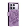For Xiaomi Redmi K70 Sun Mandala Embossing Pattern Phone Leather Case(Purple)