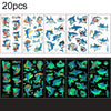 20 PCS Y01-05 Kids Cartoon Luminous Tattoo Sticker Waterproof And Sweat Proof Party Activity Face Sticker(Shark)
