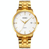 SKMEI 1801 Men Casual Calendar Quartz Watch(Golden Steel Belt)