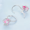 S925 Sterling Silver Pink Heart Cherry Blossom Earrings