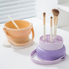 Makeup Brush Cleaning Bowl Storage Drying Rack Silicone Cosmetic Egg Cleaning Tool(Pink)