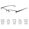 Anti Blu-ray Business Eye Glasses for Men Metal Frame Plain Glass Spectacles(Matte Black Frame)