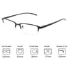 Anti Blu-ray Business Eye Glasses for Men Metal Frame Plain Glass Spectacles(Gun Frame)