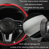 Car Steering Wheel Carbon Fiber Breathable Wear-resistant Leather Case, Size: 38cm(Red Round)