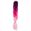 Fashion Color Gradient Individual Braid Wigs Chemical Fiber Big Braids, Length: 60cm(27Purple+Peach Red+Pink)