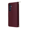 For Samsung Galaxy A16 Nine-card Slots Zipper Wallet Bag Leather Phone Case(Wine Red)