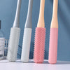 Foot Washing Brush Dry and Wet Toe Cleaning and Anti-Itch Brush, Style: Long Bristle(Lake Blue Gray)