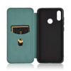 For Asus Zenfone Max (M2) ZB633KL Carbon Fiber Texture Horizontal Flip TPU + PC + PU Leather Case with Card Slot(Green)