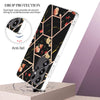 For Samsung Galaxy S25 Ultra 5G Splicing Marble Flower IMD TPU Phone Case(Black Flower)