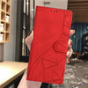 For Samsung Galaxy A05 Triangles Embossed Leather Phone Case(Red)