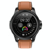E89 1.32 Inch Screen Leather Strap Smart Health Watch Supports ECG Function, AI Medical Diagnosis, Body Temperature Monitoring(Brown)