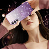 For Samsung Galaxy S23+ 5G Gradient Glitter Flower All-inclusive Phone Case(Purple)