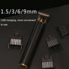 Hollow T-Shaped Steel Head Hair Trimmer USB Charging Carving Electric Hair Clipper, Color: Black
