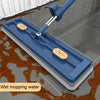 42cm Hand-Free Household Flat Mop Kitchen Cleaning Lazy Floor Cleaner, Style: White+2 Wipes