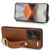 For Xiaomi Redmi Note 13 Pro+ Wristband Leather Back Phone Case(Brown)