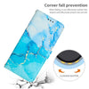 For Samsung Galaxy A55 5G Painted Marble Pattern Leather Phone Case(Blue Green)