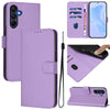 For Samsung Galaxy A26 5G Skin Feel Solid Color Leather Phone Case with Lanyard(Lavender Purple)