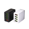 2 in 1 1m USB to 8 Pin Data Cable + 30W QC 3.0 4 USB Interfaces Mobile Phone Tablet PC Universal Quick Charger Travel Charger Set, US Plug(White)
