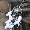 Creative White Lace Flower Dream Catcher Wind Chimes Feather Pendant for Home Wall Decorations Ornament, Random Style Delivery