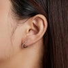 S925 Sterling Silver Heart-shaped Hollow Ear Stud Women Earrings(Silver)