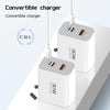 PD30W USB-C / Type-C + 8 Pin + USB Charger with Type-C to 8 Pin Date Cable(EU Plug)