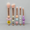 5-in-1  Metal Handle DIY Beaded Makeup Brush Set Blush Loose Powder Slanted Eye Shadow Brush, Color: Rose Gold