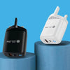 PD04 Type-C + USB Mobile Phone Charger with Type-C to 8 Pin Cable, UK Plug(Black)
