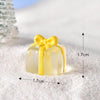 5pcs Christmas Micro Landscape Snowscape Decoration Accessories Christmas Resin Ornament, Style: No.13 Transparent Gift Box Yellow