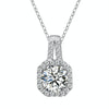XMZ018 925 Silver Moissanite Diamond Necklace Square Diamond Neck Chain, Specification: 1 Carat