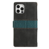 For iPhone 14 Plus Grid Stitching Leather Phone Case with Lanyard(Black)