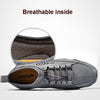 Spring And Summer Men Casual Breathable Peas Shoes Leather Pigskin Lazy Sneakers, Size: 46(Gray)
