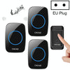 Wireless Doorbell Kit, 3 Receivers, 120m Range, Battery-Free Push Button (Black, EU Plug)