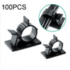 100 PCS Y-1316 Adjustable Self-Adhesive Wire Fixing Cable Organizer (Black)