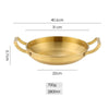 Thickened Stainless Steel Double Ears Pan Seafood Rice Pan Fried Chicken Tray, Size: 30cm Golden